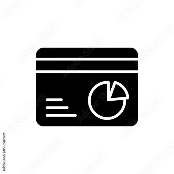 Fototapeta Credit card with pie graph showing financial data analysis