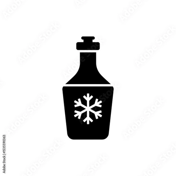 Fototapeta Chill Bottle Icon with Snowflake Cooling Symbol