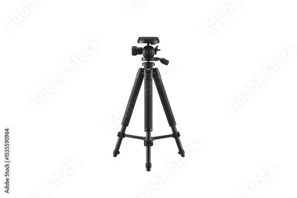 Fototapeta Black tripod stands tall against a transparent background