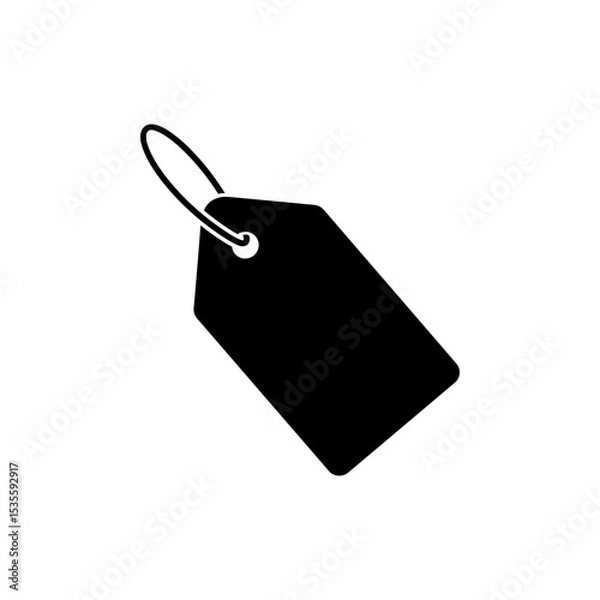 Fototapeta Price tag icon with string loop representing label or discount