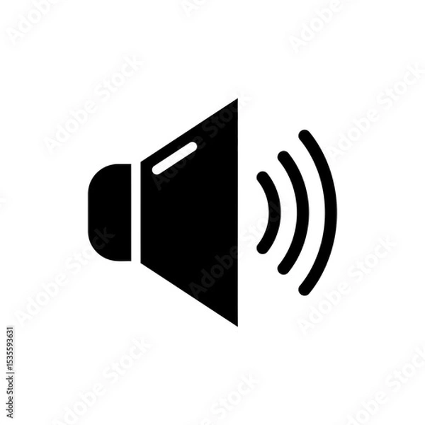Obraz Speaker Icon with Echo Wave for Sound and Audio Output