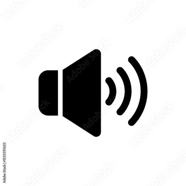 Obraz Speaker Emitting Two Waves Icon Representing Sound and Audio