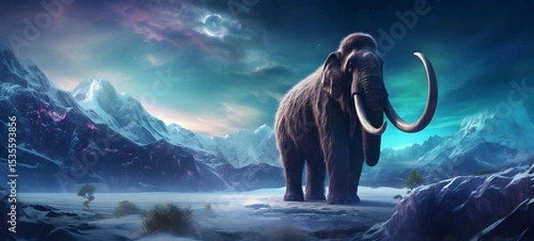 Obraz Galaxy Version of mammoth world,ai generative