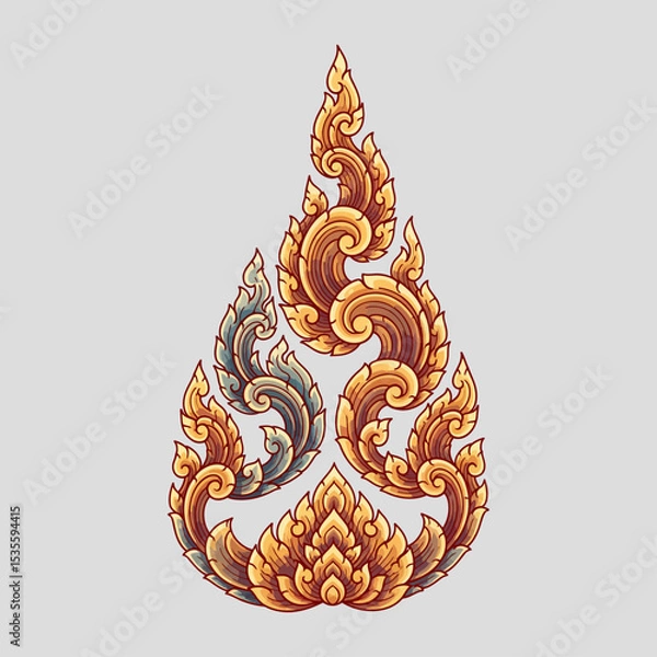 Fototapeta Khmer art, Fire, vector