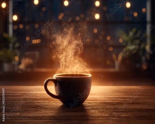 Fototapeta coffee & steam loop with cinematic composition
