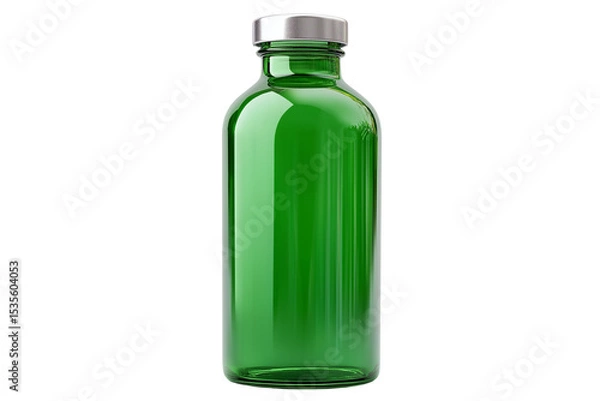 Obraz Reusable Glass Bottle with Metallic Lid – Transparent Background