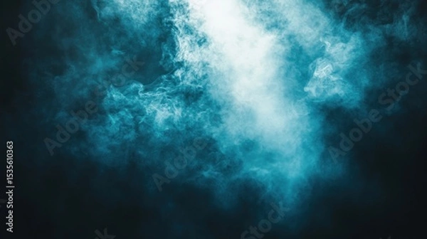 Obraz Atmospheric Fog with Light Effects, Soft Smoke Texture on Dark Background for Abstract Art or Design Projects