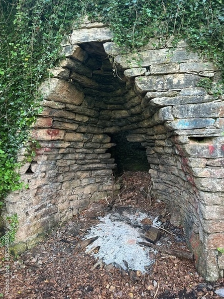 Obraz old stone kiln in the woods
