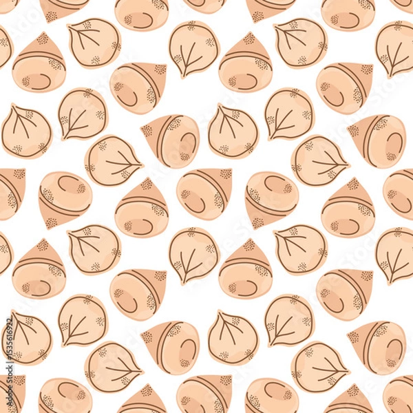 Fototapeta Tortellini or dumplings seamless pattern. Cute food design for kitchen textiles, packaging, or menu backgrounds