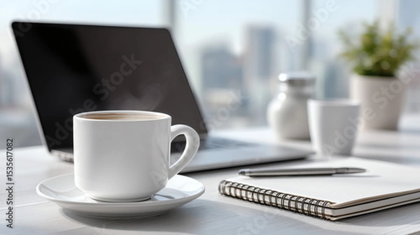 Fototapeta Modern Workspace with Coffee III