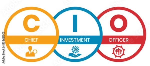 Obraz CIO Chief Investment Officer acronym. business concept background. vector illustration concept with keywords and icons. lettering illustration with icons for web banner, flyer, landing page