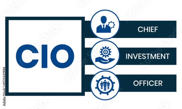 Obraz CIO Chief Investment Officer acronym. business concept background. vector illustration concept with keywords and icons. lettering illustration with icons for web banner, flyer, landing page