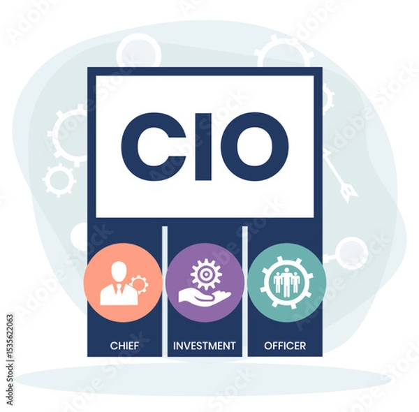 Obraz CIO Chief Investment Officer acronym. business concept background. vector illustration concept with keywords and icons. lettering illustration with icons for web banner, flyer, landing page