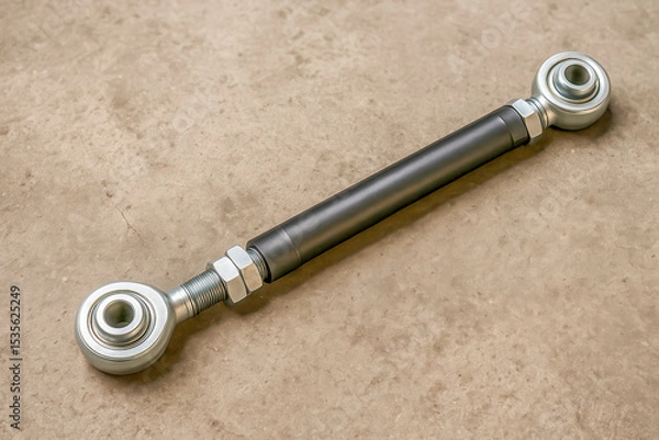 Fototapeta Adjustable rear suspension control arm lying on a concrete floor