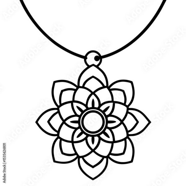 Obraz Mandala Necklace line art vector