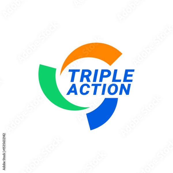 Obraz Triple action 3x icon logo badge