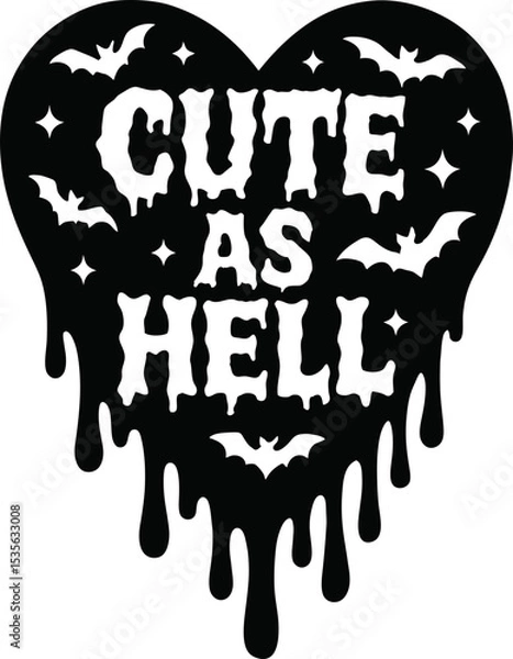 Fototapeta Gothic Heart Scalable SVG Vector Graphic with Editable Paths and Layers for Web, UI Design, Digital Art, and Print Applications