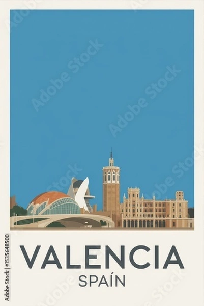 Obraz Retro Travel Poster of Valencia