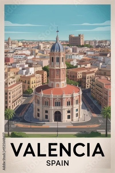 Obraz Retro Travel Poster of Valencia