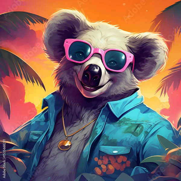 Obraz bear in sunglasses