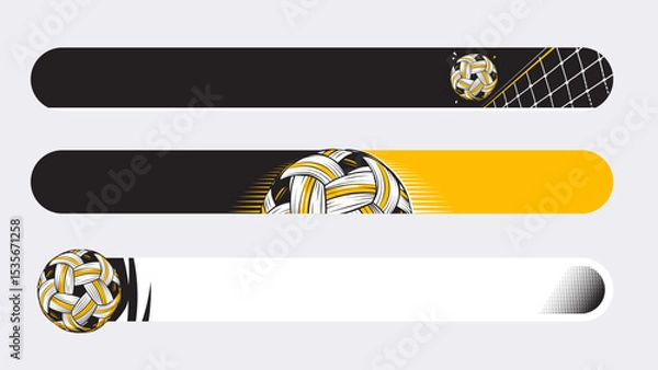 Fototapeta Set of lower third or sport banner design with sepak takraw ball template isolated on white background.
