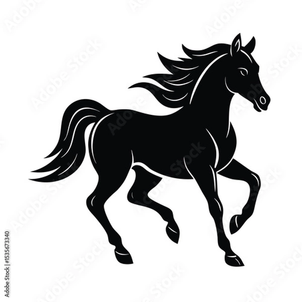 Fototapeta Horse Gallop Vector Silhouette