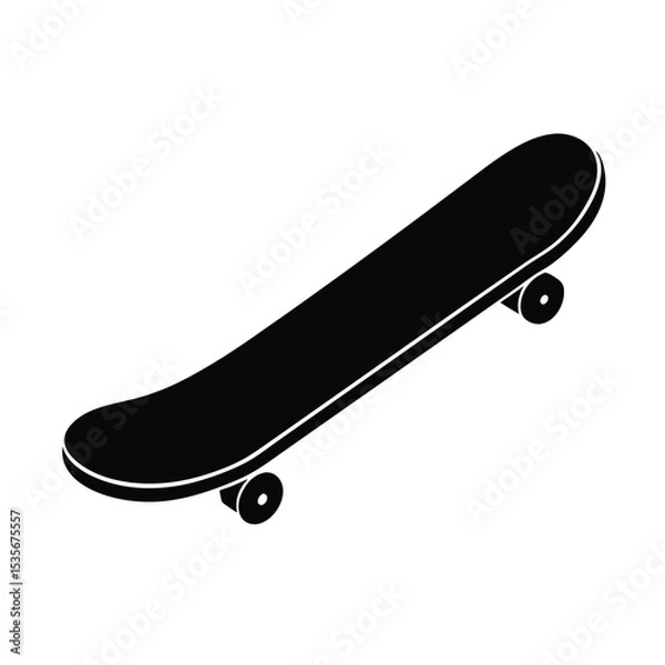 Obraz Single Skateboard Vector Silhouette