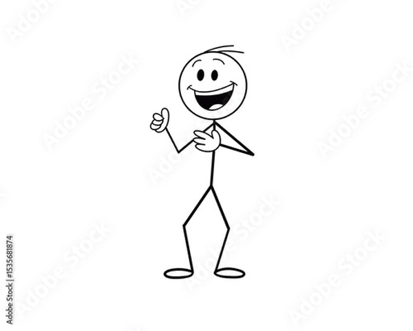 Obraz Vector cartoon stick figure drawing 