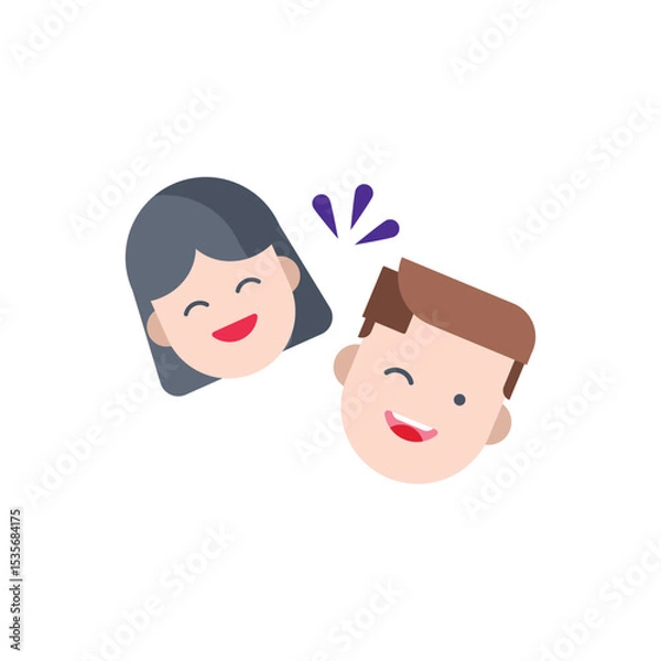 Obraz Friends flat icon with white background vector stock illustration