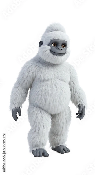 Fototapeta Cartoon Yeti Illustration on Isolated Background png, isolated on trasparent background