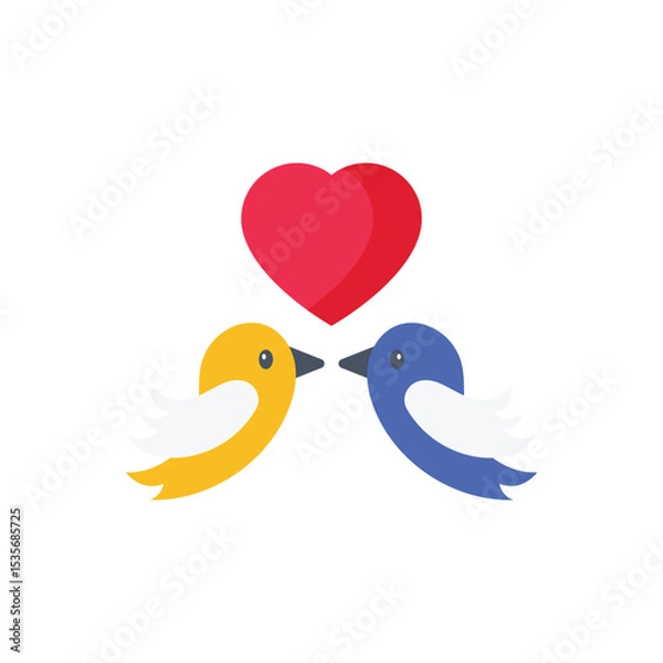 Obraz Love flat icon with white background vector stock illustration