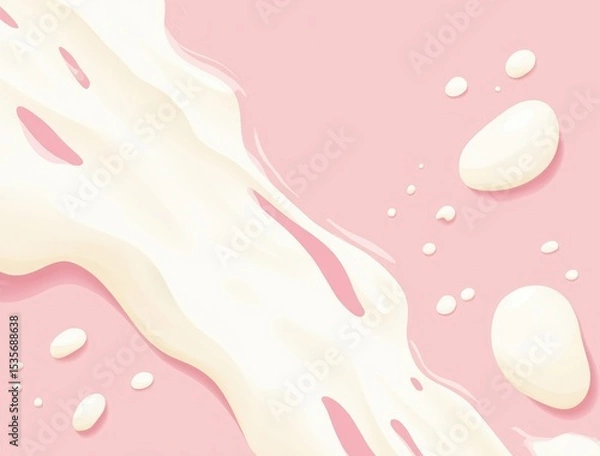 Obraz milk or cream splash on pastel pink and beige background