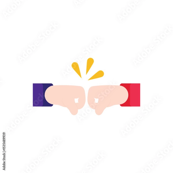 Obraz First Bump flat icon with white background vector stock illustration