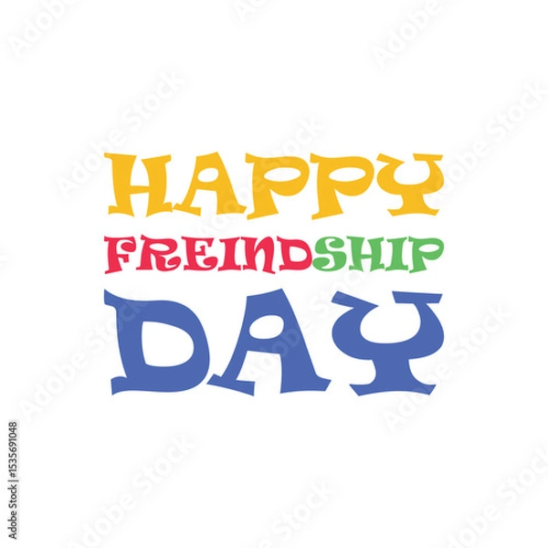Obraz  Happy Freindship Day flat icon with white background vector stock illustration