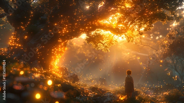 Obraz sunset in the forest