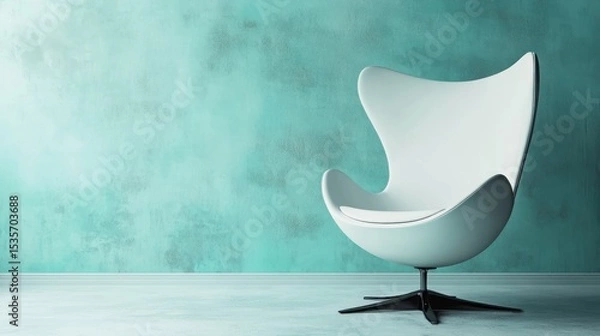 Fototapeta This futuristic chair has a curved back and adjustable height, showcasing a modern style that is both sleek and sophisticated
