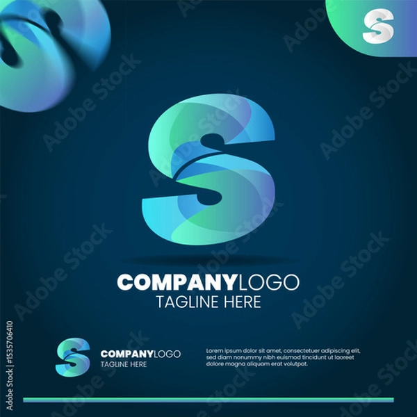 Obraz Letter S gradient logo design