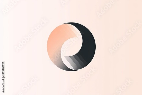 Fototapeta Social media engagement is improved with the implementation of a minimalist double shade monochrome logo
