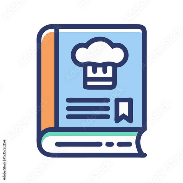 Obraz Cookbook Icon: Exploring Culinary Arts, Recipes, and Food Preparation