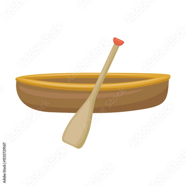 Fototapeta Canoe Sign Emoji Icon Illustration. Paddle Vector Symbol Emoticon Design Clip Art Sign Comic Style.