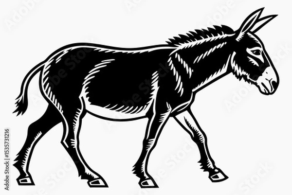 Obraz mule sihouette black vector