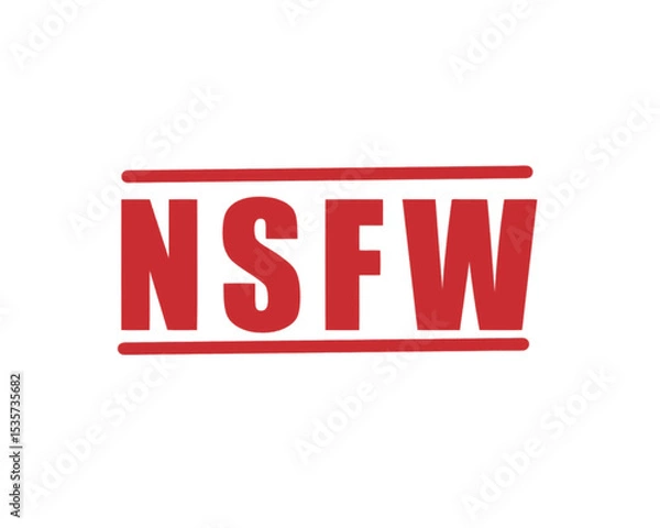 Obraz Vector Isolated NSFW Sign on White Background