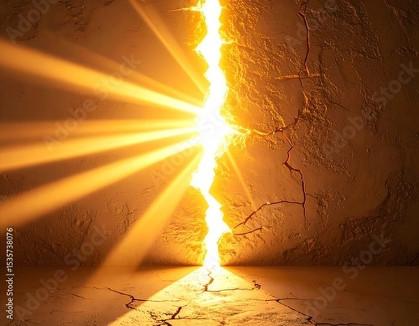 Obraz Cracked Wall with Bright Light