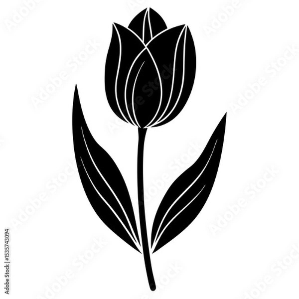 Obraz set of black and white flowers