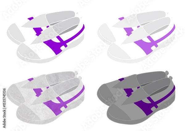 Fototapeta 紫ラインの上履きイラスト