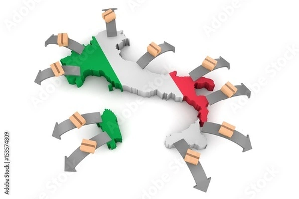 Fototapeta Exporting goods and services from Italia