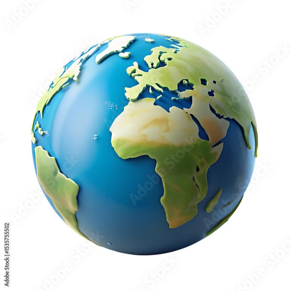 Obraz Earth View, 3d Render Globe icon