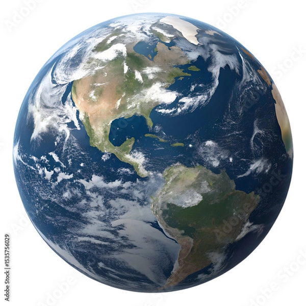 Obraz Earth View, 3d Render Globe icon