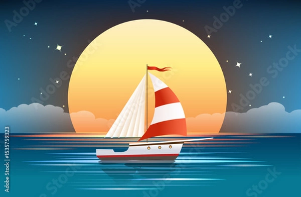Fototapeta Sail boat in the Ocean