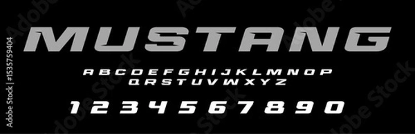 Fototapeta Mustang GT lettering vector graphic apparel clothing prints eps svg png. Typography Fonts graphics designs posters stickers. Download it Now in high resolution format and print it in any size